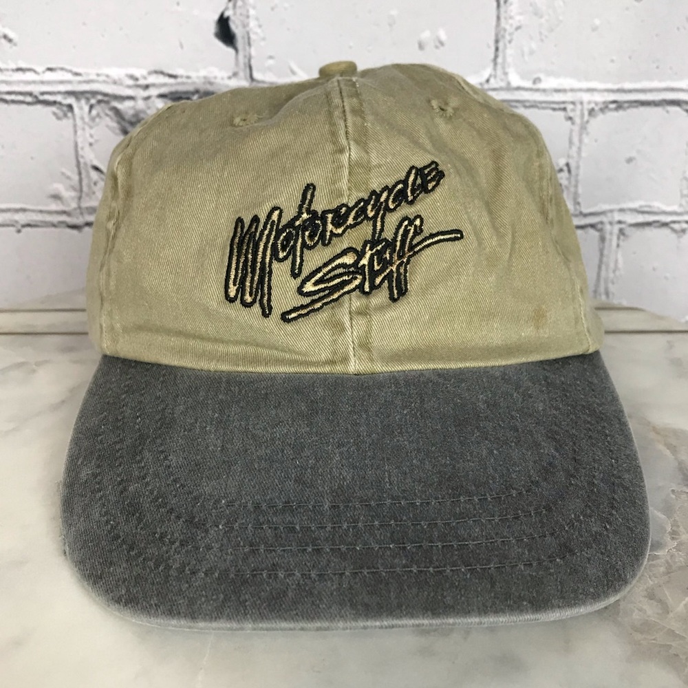 Motorcycle Stuff Embroidered Men’s Tan Workwear Cap Motorcycle Rider Hat 1 Size